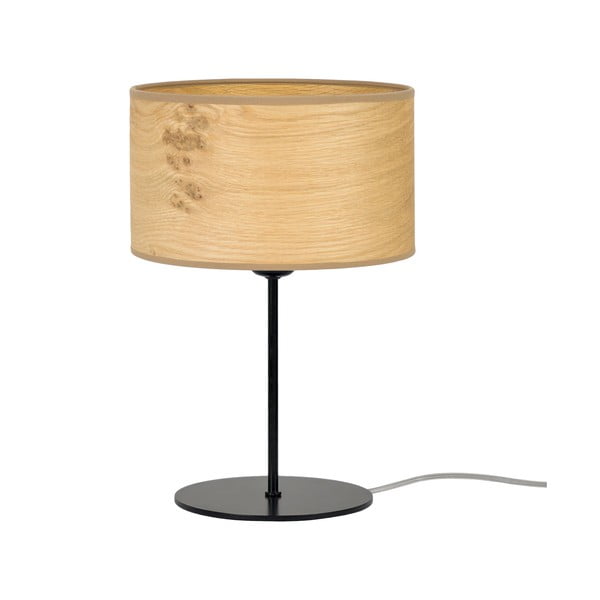 Béžová stolová lampa z drevenej dyhy Sotto Luce Ocho S, ⌀ 25 cm
