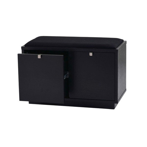 Čierna skrinka na topánky s lavicou Confetti – Rowico-image-2