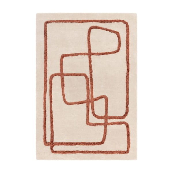 Ručne tkaný vlnený koberec v tehlovej a krémovej farbe 200x300 cm Matrix - Asiatic Carpets