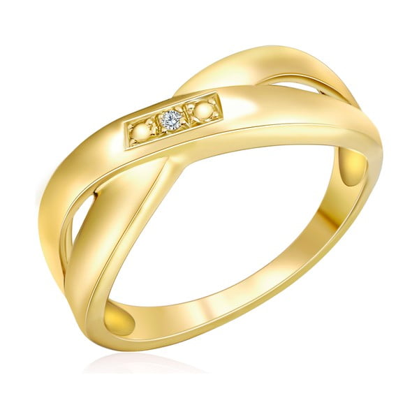 Pozlátený prsteň s pravým diamantom Tess Diamonds Rosalind, veľ. 56