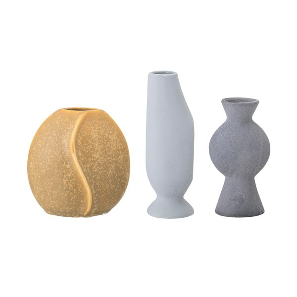 Ručne vyrobené vázy z kameniny v súprave 3 ks (výška 12,5 cm) Miacecilia – Bloomingville