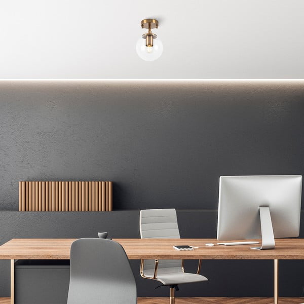 Stropné svietidlo v mosadznej farbe so skleneným tienidlom ø 15 cm Atmaca – Opviq lights-image-2