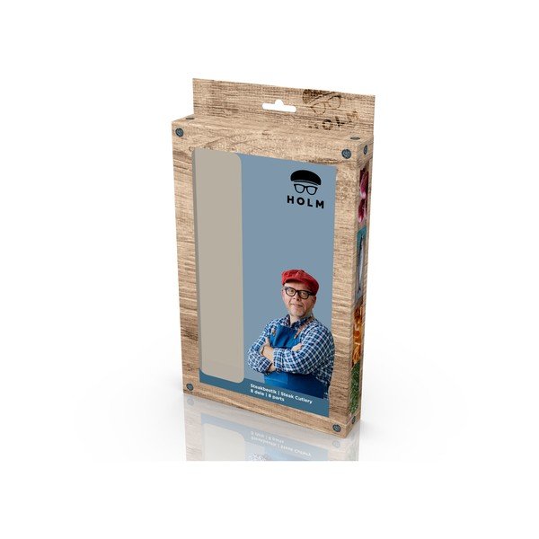 Antikoro steakové príbory v súprave 8 ks v striebornej farbe/v prírodnej farbe – Holm-image-3