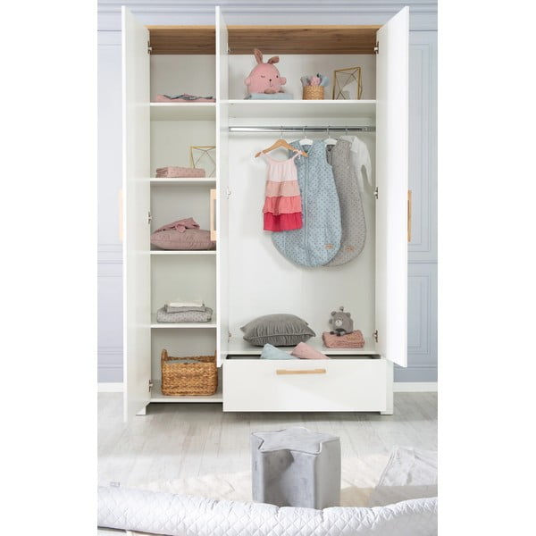 Biela detská šatníková skriňa 139x200 cm Ava – Roba-image-1