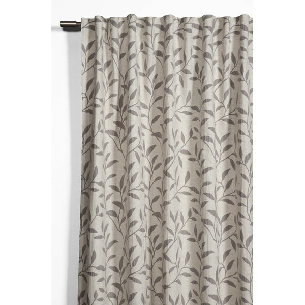 Sivo-béžový záves s prímesou ľanu 140x245 cm List – Sehlbach