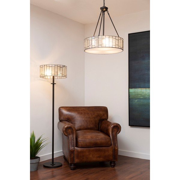 Kovové závesné svietidlo so skleneným tienidlom ø 46 cm Waldorf – Premier Housewares-image-1