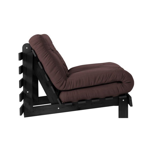 Rozkladacie kreslo s tmavohnedým poťahom Karup Design Roots Black/Brown-image-3