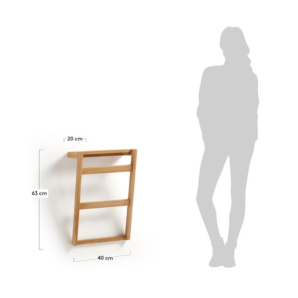 Nástenný vešiak na uteráky z teakového dreva Kave Home Sunday-image-4