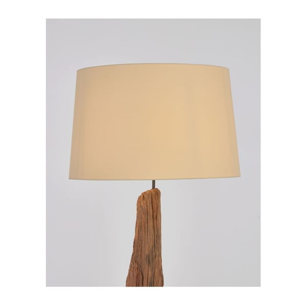 Bielo-hnedá stojacia lampa s textilným tienidlom (výška 175 cm) Powell – Kave Home-image-3