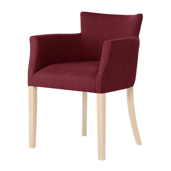 Červená stolička s hnedými nohami Ted Lapidus Maison Santal
