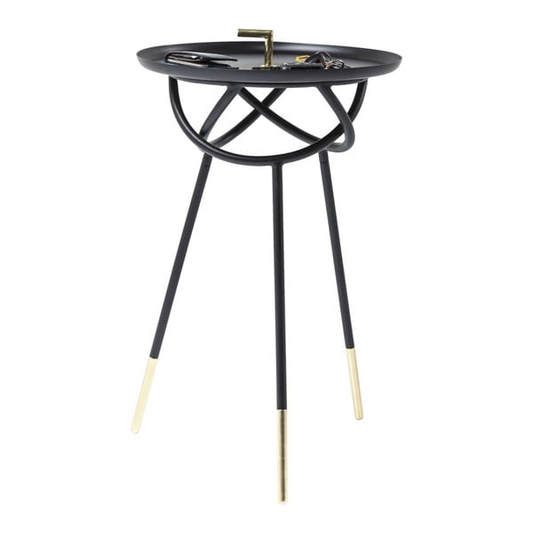Čierny odkladací stolík Kare Design Atomo, ⌀ 41 cm