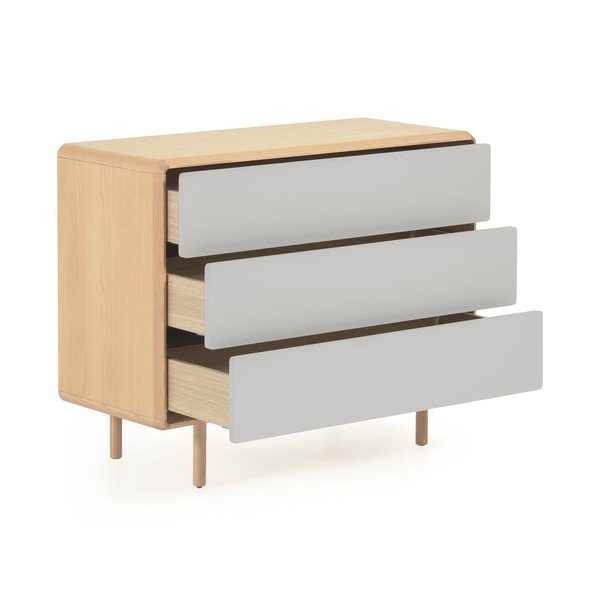 Sivá/v prírodnej farbe komoda v dekore jaseňa 99x78,5x42 cm Anielle – Kave Home-image-2