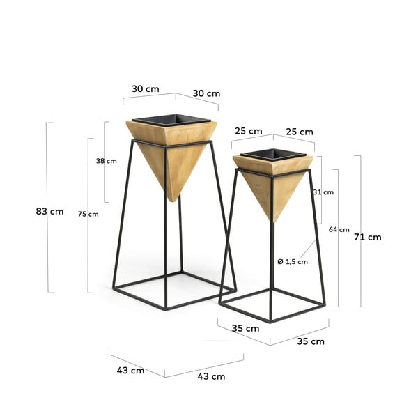 Súprava 2 kvatináčov Kave Home Star-image-2