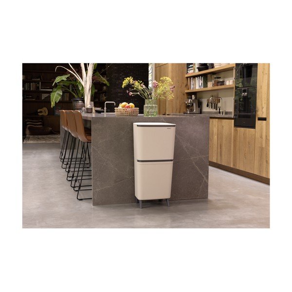 Béžový plastový odpadkový kôš 25+10+10 l na triedený odpad SortUp Recycle Hi – Brabantia-image-1