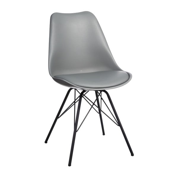 Sivá stolička s čiernym podnožím Ixia Room