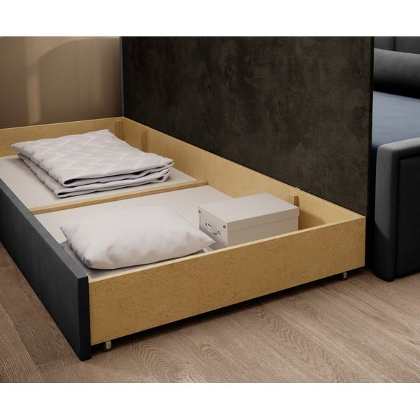 Modrá/sivá ženilková rozkladacia/s úložným priestorom pohovka 214 cm Fulgeo – ELTAP-image-4