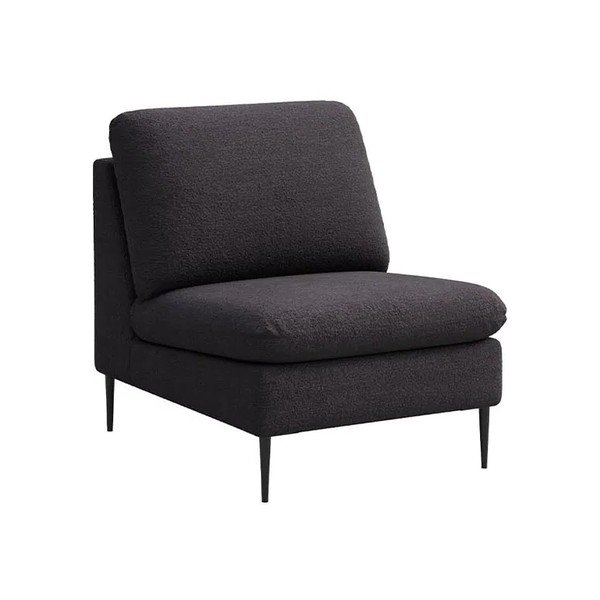 Čierne kreslo z textílie buklé Moilo – MESONICA