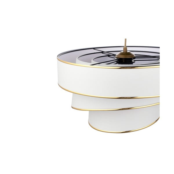 Závesné svietidlo v bielo-zlatej farbe s textilným tienidlom ø 40 cm Couper – Opviq lights-image-2