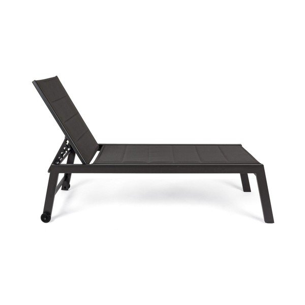 Antracitové kovové záhradné ležadlo Hilde   – Bizzotto-image-1