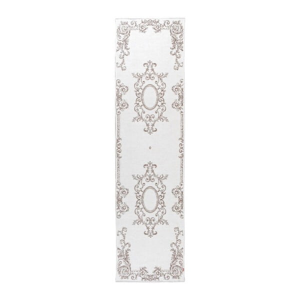 Bielo-hnedý obojstranný koberec Homemania Halimod, 77 x 300 cm