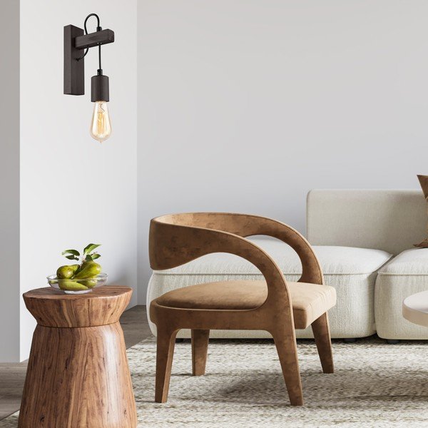 Čierne nástenné svietidlo Leon – LAMKUR-image-1