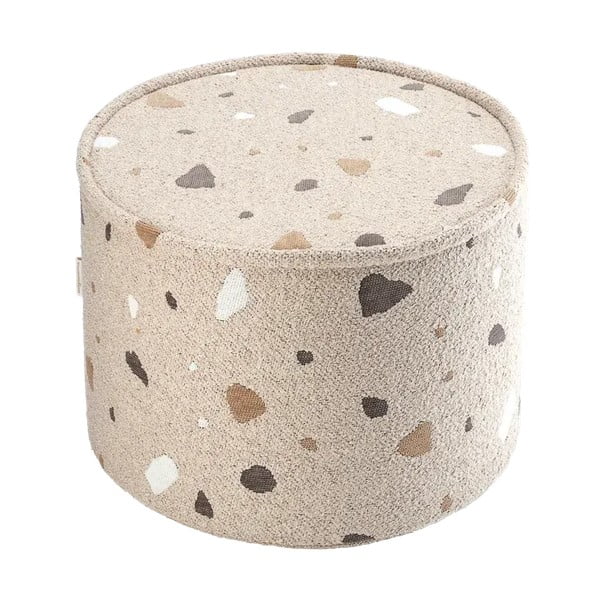 Svetlohnedý detský puf z textílie buklé/ženilkový Terrazzo – Wigiwama