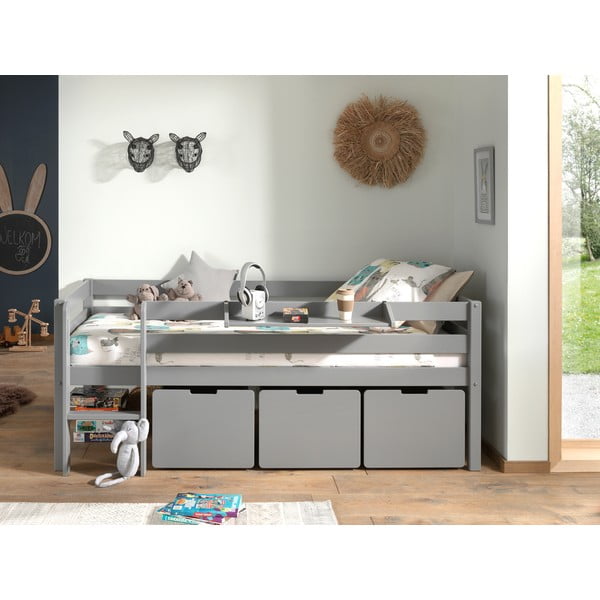 Sivé zásuvky pod detskú posteľ 3 ks Pino – Vipack-image-3