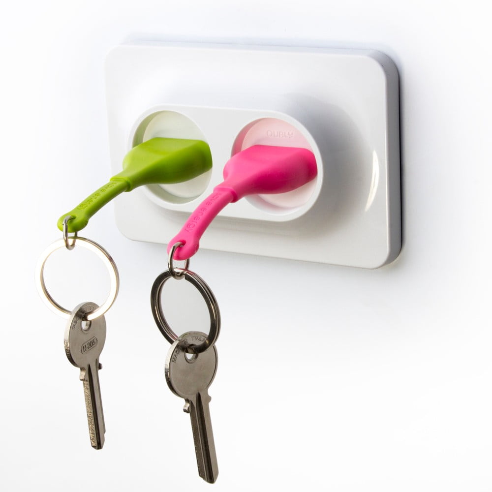 Vešiak na kľúče UnPlug Key Ring, zelená / ružová