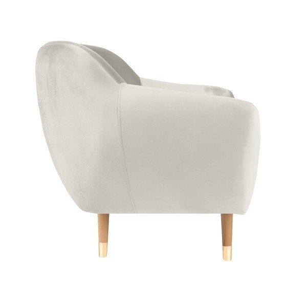 Krémovobiele zamatové kreslo Mazzini Sofas Benito-image-3