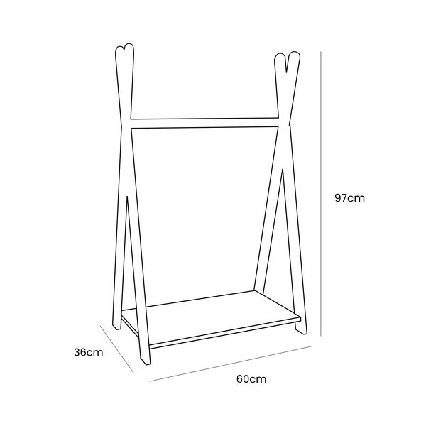 Biely/v prírodnej farbe detský vešiak v dekore borovice 60x97 cm Montessori – Meowbaby-image-1