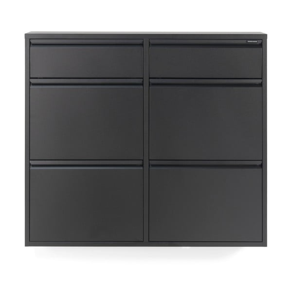 Čierna kovová výklopná skrinka na topánky 98x86x15 cm Billy – Spinder Design-image-3