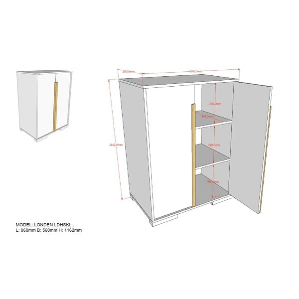 Biela detská skrinka pod vyvýšenú posteľ Vipack London-image-4