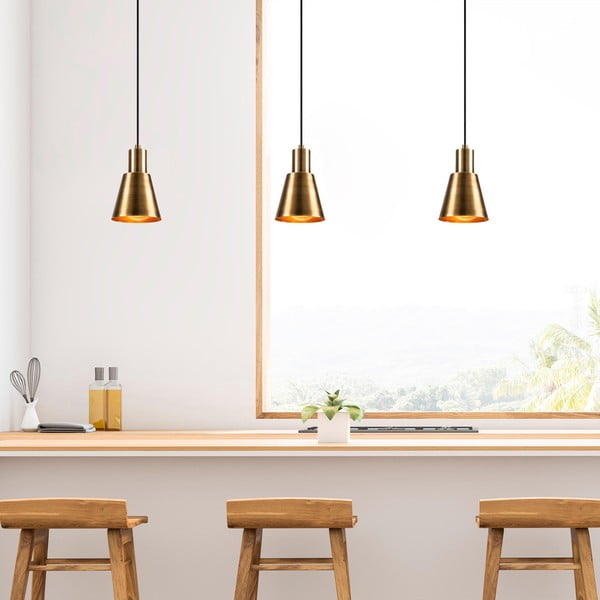 Závesné svietidlo v čierno-zlatej farbe ø 14 cm Kem – Opviq lights-image-1