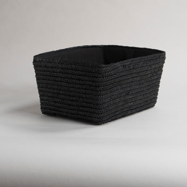 Čierny pletený úložný košík Compactor Hawai