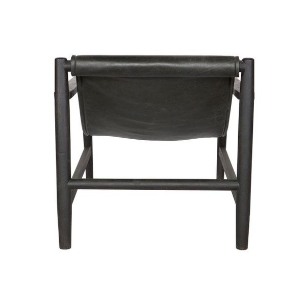 Čierne kožené kreslo BePureHome Sling-image-1