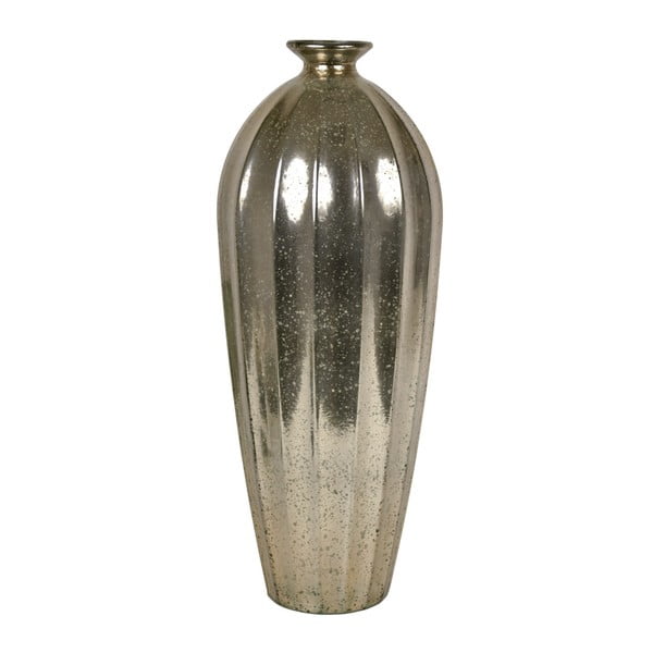 Sklenená váza Ego Dekor Etnico Silver, výška 56 cm