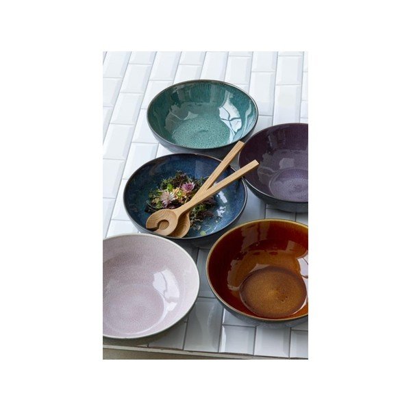 Čierna kameninová šalátová misa s vnútornou glazúrou vo fialovej farbe Bitz Mensa, priemer 30 cm-image-1