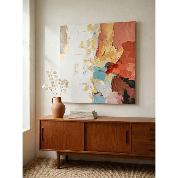 Tlačený/s ručne maľovanými prvkami obraz na plátne 80x80 cm Crown – Bizzotto-image-1