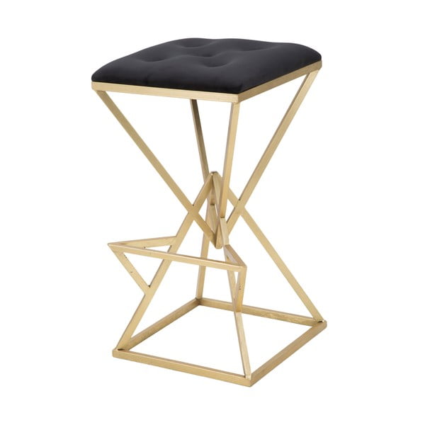 Čierna/v zlatej farbe čalúnená barová stolička (výška sedadla 75 cm) Piramid – Mauro Ferretti-image-4