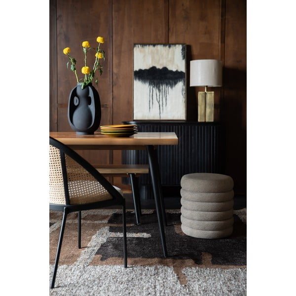 Hnedý taburet z textílie buklé Fern – Dutchbone-image-1