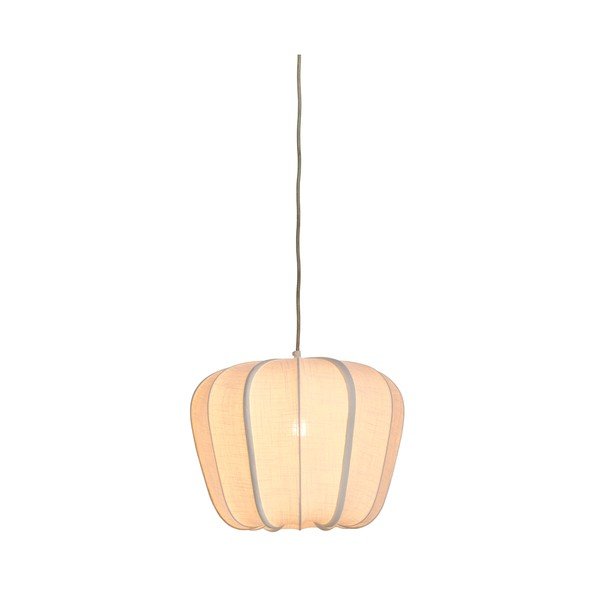 Krémovobiele závesné svietidlo s textilným tienidlom Zubedo – Light & Living-image-2