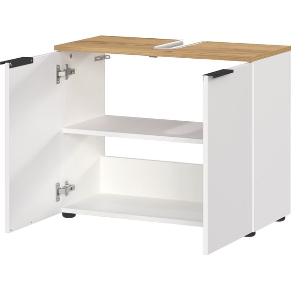 Biela skrinka pod umývadlo 60x58 cm Menen – Germania-image-2