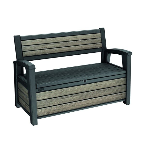 Hnedá plastová záhradná lavica Deco – Keter