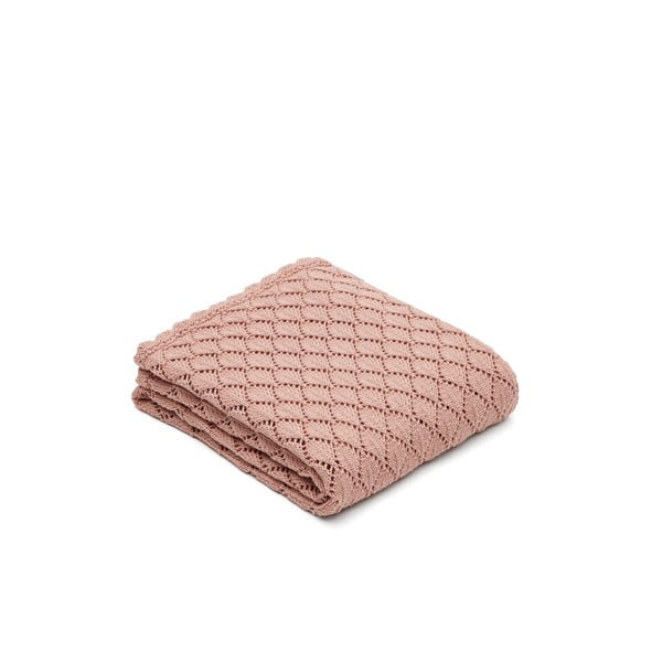 Ružová bavlnená pletená detská deka 70x100 cm Ria – Kave Home-image-2