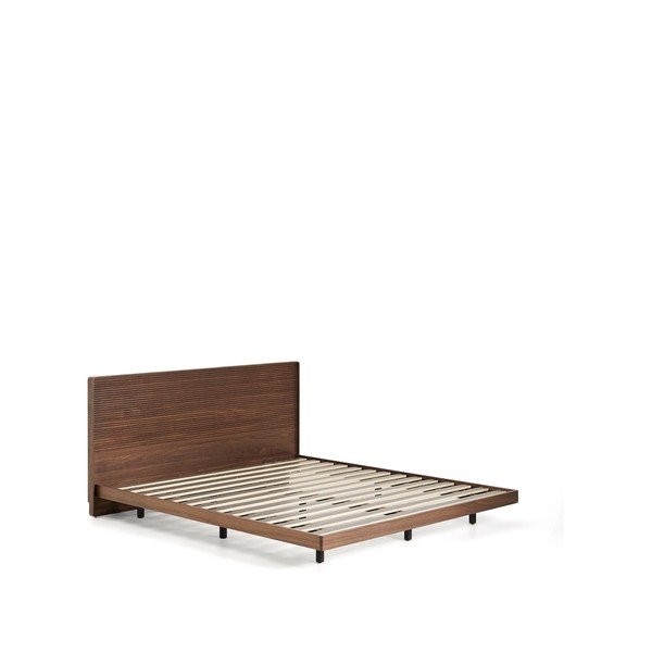 Hnedá dvojlôžková posteľ z brezového dreva s roštom 180x200 cm Norlen – Kave Home-image-2