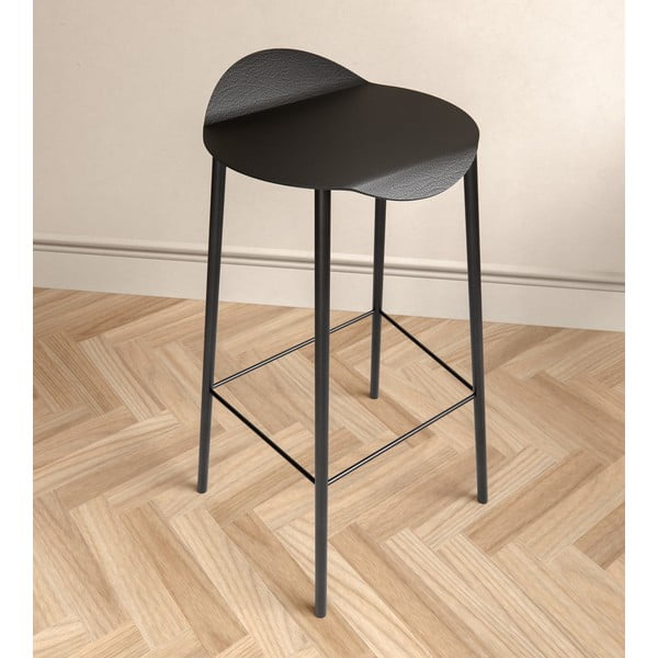 Čierna kožená barová stolička Flamingo Bull – LIND DNA-image-2