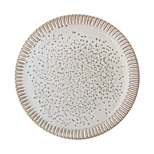 Sivo-biely kameninový tanier Bloomingville Thea, ø 20 cm