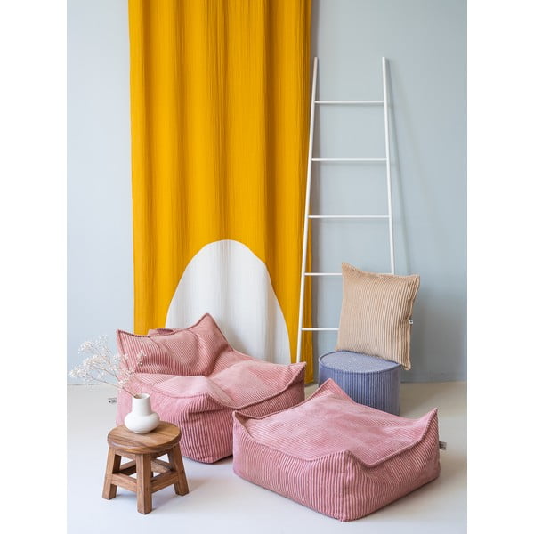 Ružový menčestrový detský sedací vak Square – Wigiwama-image-3