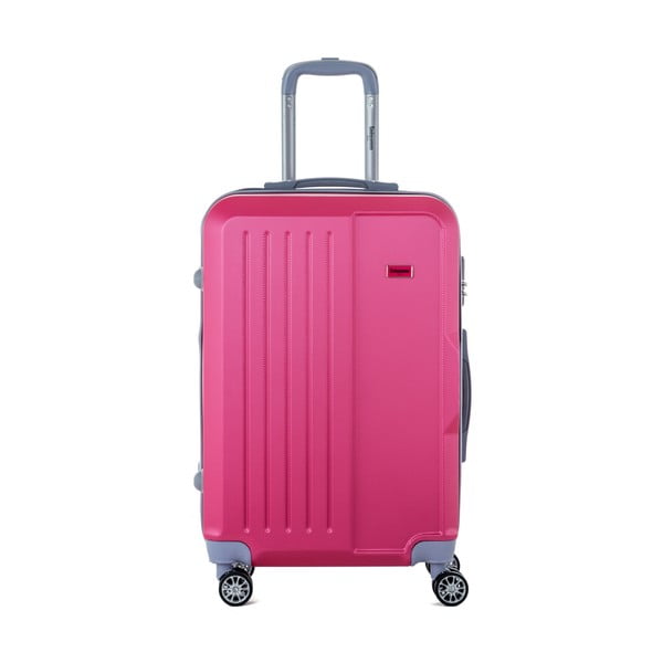 Ružový cestovný kufor na kolieskách s kódovým zámkom SINEQUANONE Chandler, 71 l