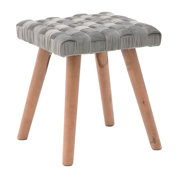 Stolička s drevenými nohami a zamatovým čalúnením v sivej farbe InArt Deborah